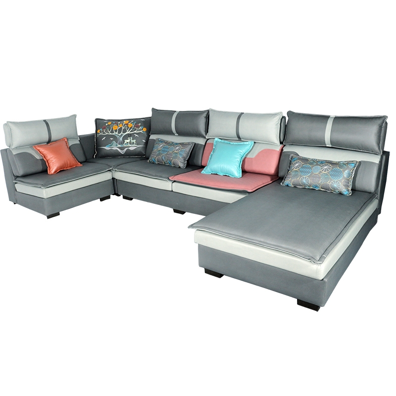 客厅流行实木沙发-新款轻奢沙发科技布艺沙发-大户型沙发工厂价4米(舒合SF-12)